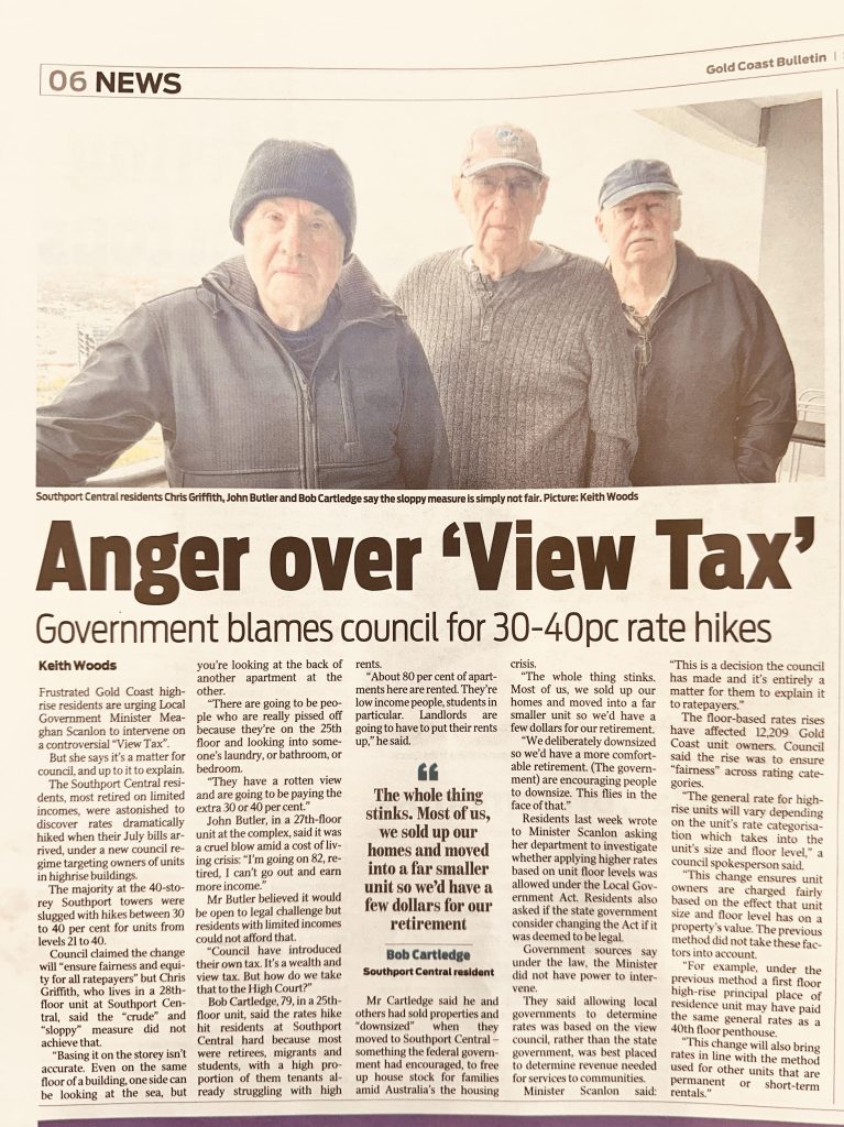 Anger Over View Tax